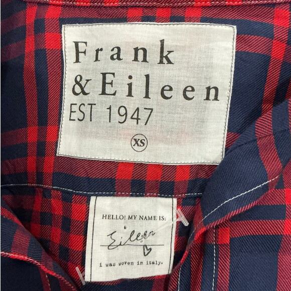 Frank & Eileen Eileen Button-Up Shirt Red And Blue Plaid Flannel Modal Size XS - Picture 12 of 15